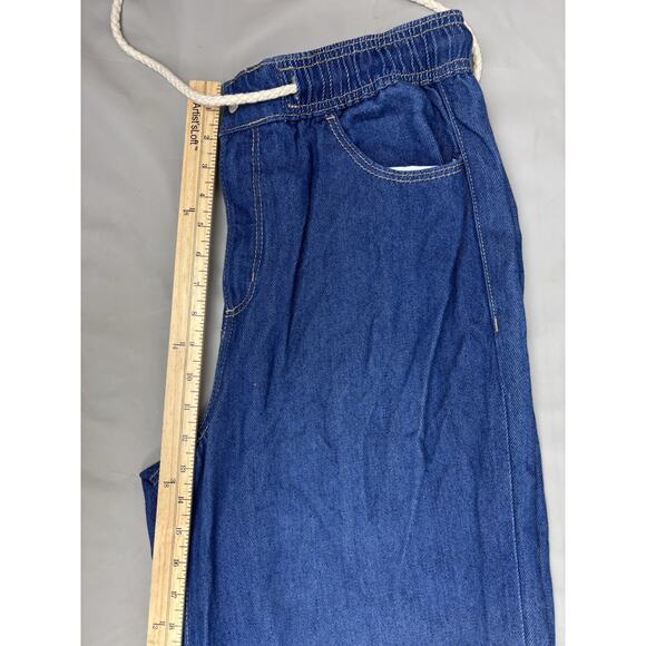 LOFT The Palazzo Denim Pant Women's 10/30 Blue Wide Leg Jean NWT - Picture 4 of 14